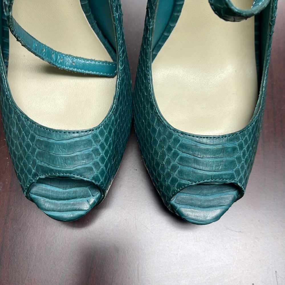 NWOT Leon Max 5.5" Heels Snakeskin Shoes - Picture 2 of 6